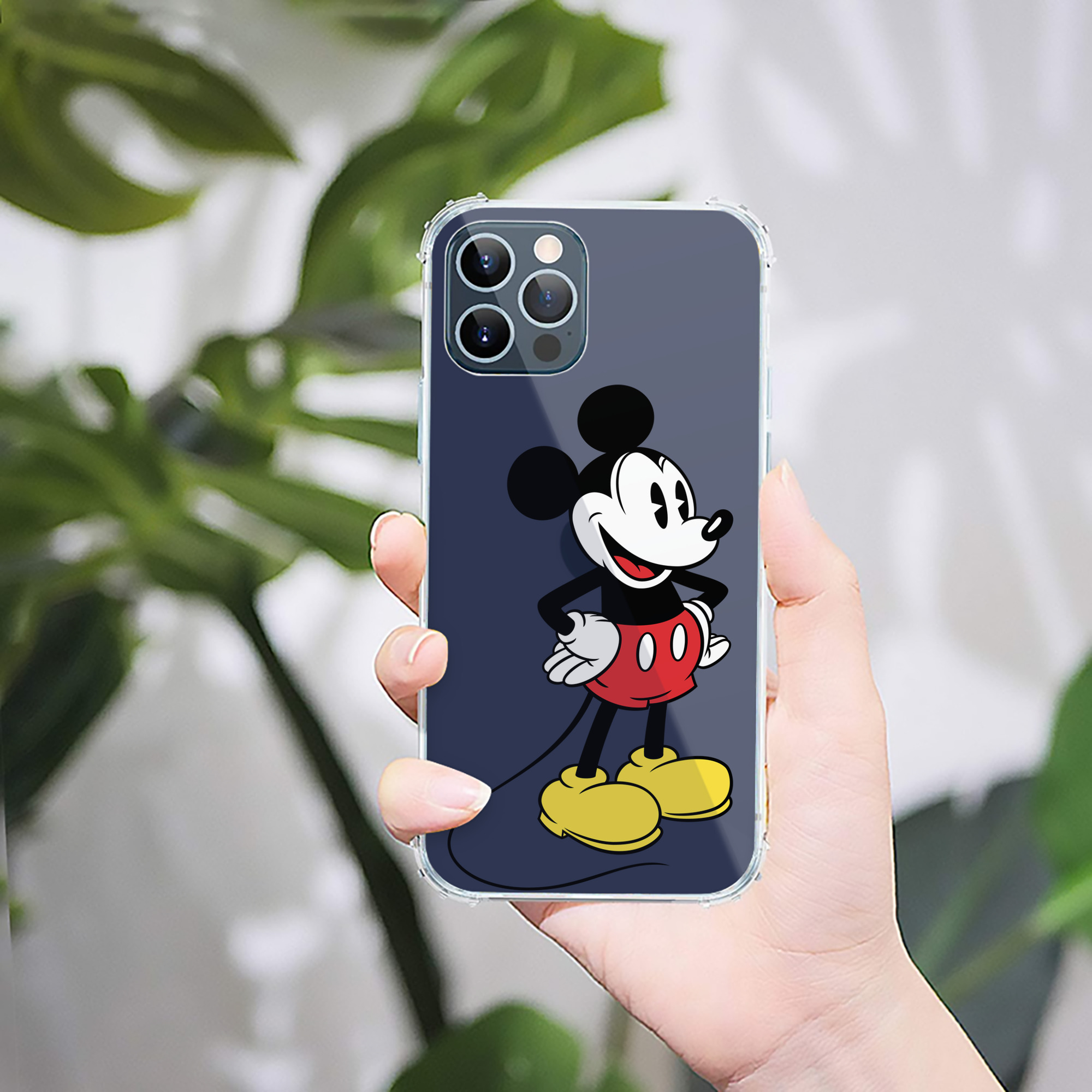（画像用） ミッキーマウス Mickey Mouse 【iPhone 12シリーズ対応】透明スマホケース（クリアソフトケース）
